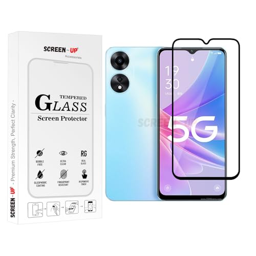 Image of ScreenUp Tempered Glass For Oppo A1x - Ultra Clear, 9H Scratch Resistant, Full Coverage, Easy Install Screen Protector