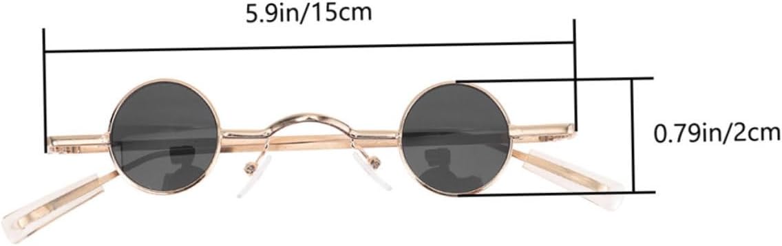 Beavorty 2Pairs Retro Round Sunglasses for Women and Men of Eyewear Lightweight and Durable Costume Accessories for Festivals and Parties