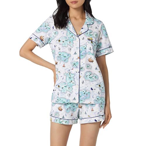 Image of Bed Head PJs Womens Matching Pajamas - Soft Organic Short Sleeve Button Down PJ Shirt & Shorts Set - Sleepwear & Loungewear