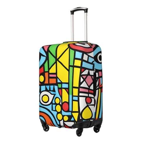 Striped Abstract Colorful Print Elastic Washable Baggage Protector Universal Suitcase Cover Travel Luggage Cover2