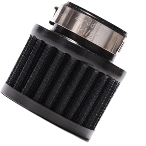 1' Air Intake Filter, 25mm Universal Breather Filter, Auto Air Filter Vent Crankcase Breathe with Adjustable Clamp, Cold Air Filter for Car and Motorcycle, Black