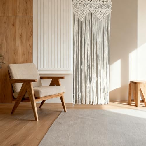 Mocrop Cortina de Macramé Bohemio, 72 x 190 cm, Cortina de Puerta, Tapiz de Punto a Mano, Separador de Ambientes, Decoración de Hogar, Boda y Restaurante