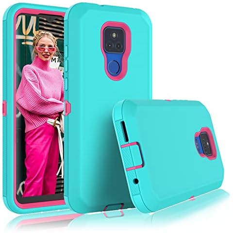 Tiflook for Moto G Play Case, Heavy Duty Armor Rugged Drop Protection Shockproof Protective Hard Plastic Cover Rubber Bumper Dual Layer Hybrid Phone Case for Motorola G Play 2021,Green Cover