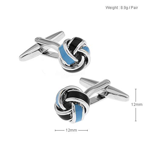 Mancuernillas Daesar para camisa hombre azul nudo miniatura 5
