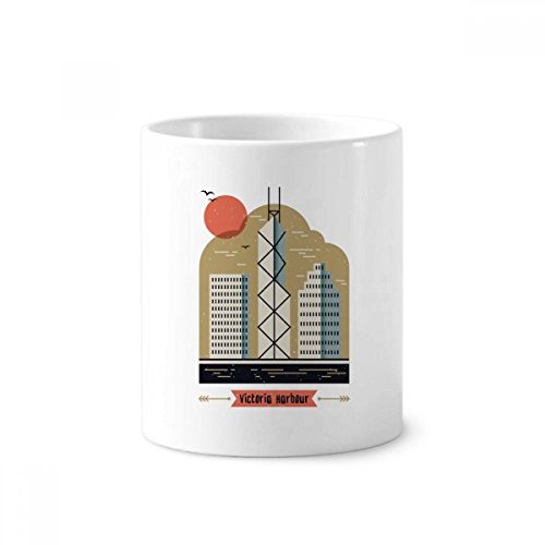 Tasse blanche souvenir Hong Kong Victoria Harbour en céramique 350ml idée cadeau utile
