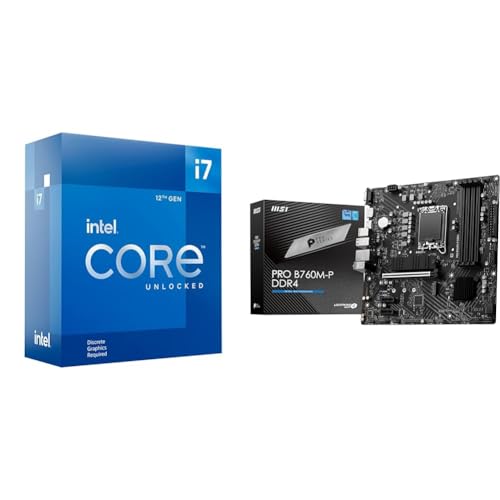 Intel Core i7-12700KF Gaming Desktop Processor + MSI PRO B760M-P DDR4 ProSeries Motherboard