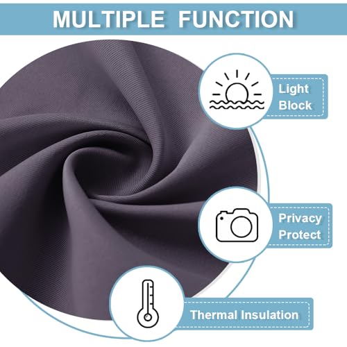 Image of RYB HOME Door Window Curtain - Self Sticky Vertical Blinds Privacy Thermal Insulated Tricia Drapery for French Door Sidelight Curtain, W26 x L72 inch, 1 Panel, Grayish Purple