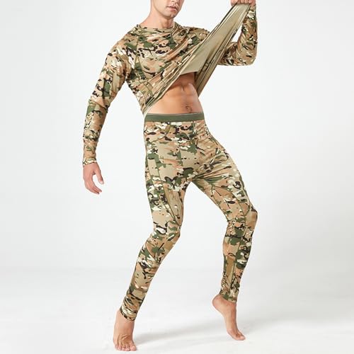 2 Piece Base Layer Thermal Underwear Set for Men Camo Long Underwear Set Top & Long Johns Compression Base Layer Set3