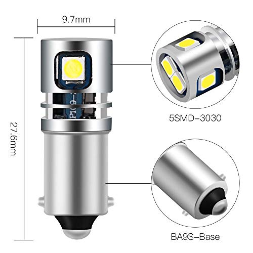 Bombillas LED Blancas BA9 BA9S 4 Piezas para Auto miniatura 5