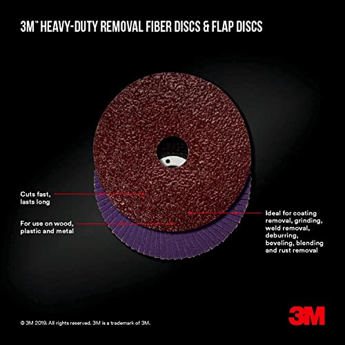 Image of 3M Heavy Duty Removal 4.5 inch Flap Disc, 40 grit, 1 /Pack
