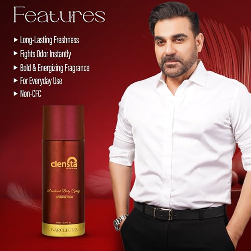 Image of Clensta Barcelona Deodorant for Men 150ml Pack of 3 Body Spray Long Lasting | All Day Freshness | Born in Spain