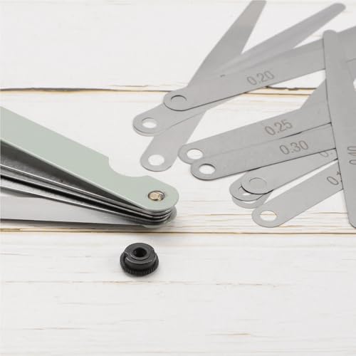 Juego de calibradores de espesores (feelers) de 5 piezas, acero 65MN, espesor 1,0 mm, para medir holguras miniatura 6