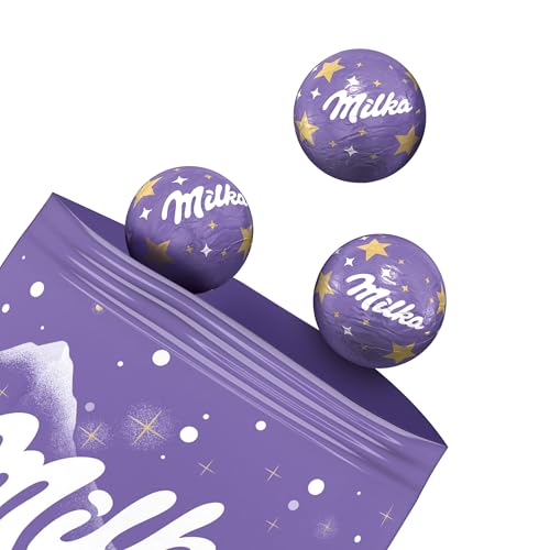 Milka Weihnachts-Kugeln Alpenmilch - Süße Schokolade für Advent – individuell Verpackt – 100g