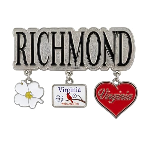 Imán decorativo Richmond Virginia metálico con esmalte 2 pulg miniatura 5