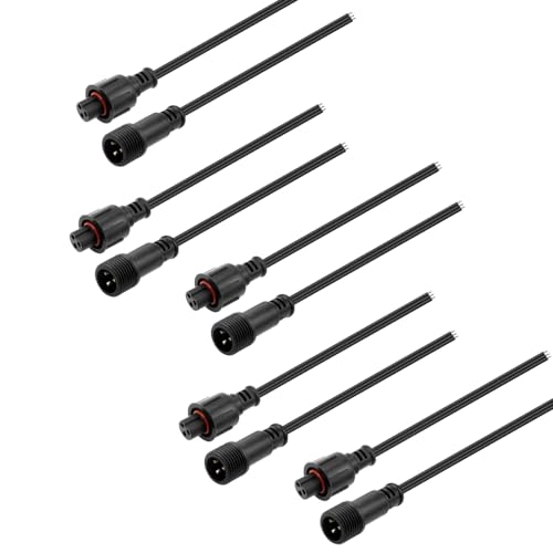 ALITOVE 3 Pin Waterproof Electrical Connectors Xconnect Pigtail 18AWG 6in/15cm Extension Cable Compatible with ASIN B0923SDR5T B0CM95W84B B0CW9NQ12K B0CM976SKW WS2811 Halloween Christmas Light(5-Pair)