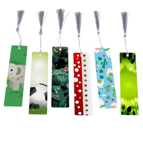 Lot de 6 marque-pages football herbe verte avec pompon pour livre enfant