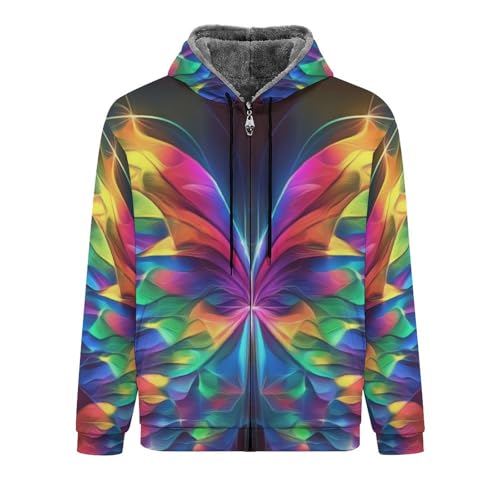Sweat-shirt à capuch en polaire haut de gamme veste zippée pour homme dégradé artistique