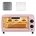Piekarnik Toster blat piekarnik 9 l Duża pojemność Inteligentna temperatura czasu Kontrola Mini Elektrycznego piekarnika 750 W obejmuje pieczenie stojak na broń (Color : Pink)