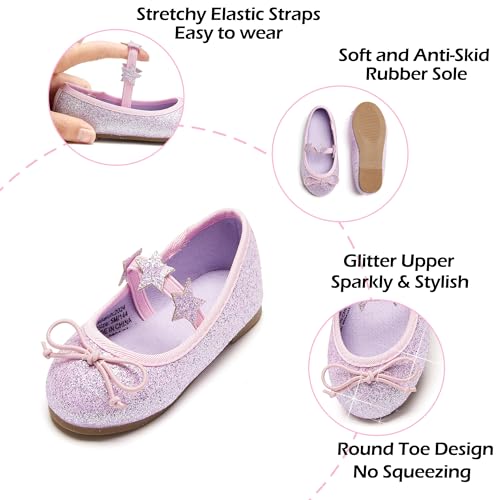 Image of PHIRAMIN Toddler Flower Girl Dress Shoes - Little Girl Mary Janes Flats Wedding