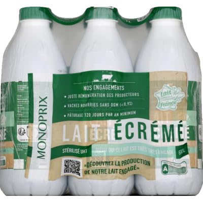 Monoprix Lait UHT écrémé 6x1L