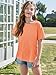 Imily Bela Girls Short Sleeve T Shirts Casual Crewneck Fashion Tees Kids Summer Tops 5-14 Years Orange