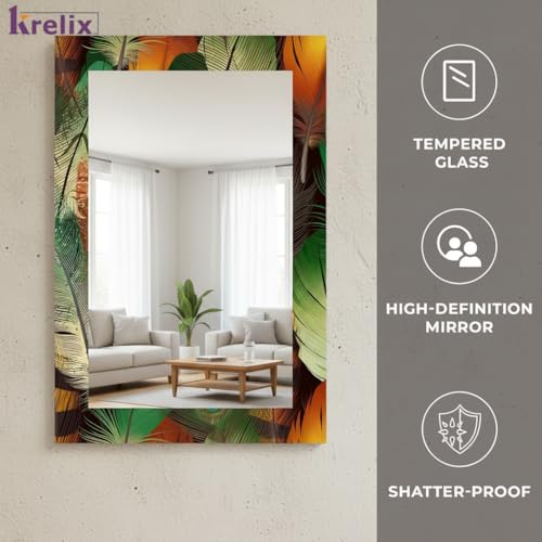Image of KERLIX 12x18 Inch Rectangular Wall Mirror - CNC Polished Finish, Modern Decorative Mirror for Bathroom, Bedroom, Living Room & Entryway