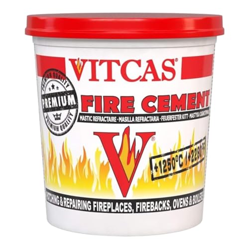 VITCAS Cemento ignífugo de, ladrillos refractarios, excelente adherencia, ignífugo, parche y reparación, fácil de usar, 1 kg