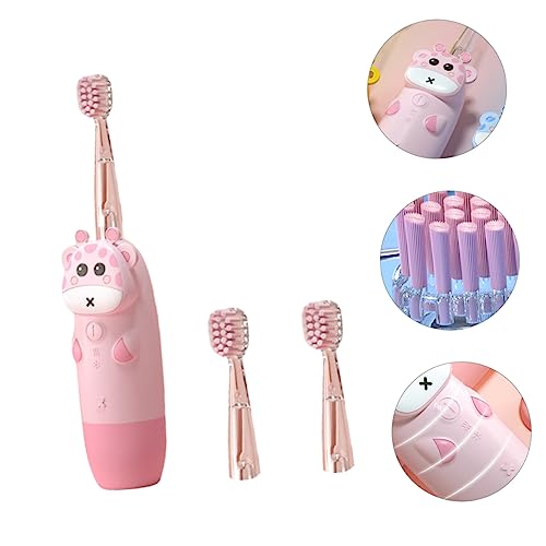 1 Satz Sonic Vibrations Kinderzahnbürste Elektrische Zahnbürste für Ergonomisches Design Teilig Bürstenköpfe Batterie Sanfte Borsten Buntem Cartoon Design für Gründliche – Bild 8