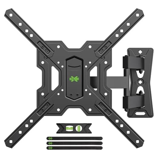 USX MOUNT Full Motion TV Mount, Swivel Articulating Tilt TV Wall Mount for 26-55" LED, OLED, 4K TVs, TV Bracket Wall Mount with VESA 400x400mm Up to 60lbs, Perfect Center Design -XMM006-1