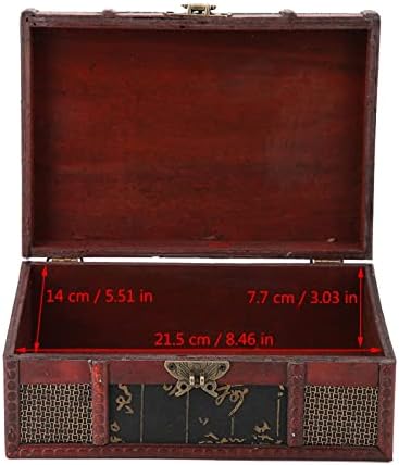 Vintage Wooden Storage Box, Handmade Antique Style Jewelry Organizer for Wardrobe Jewerly Box Trinket Box Decorative Box(#1)