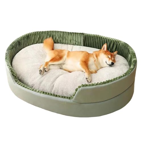 KaiLStore Cama para perro de espuma viscoelástica, cama ortopédica para perros extragrandes, sofá cama con refuerzo para perros con interior impermeable, sofá para dormir para perros (verde, pequeño,