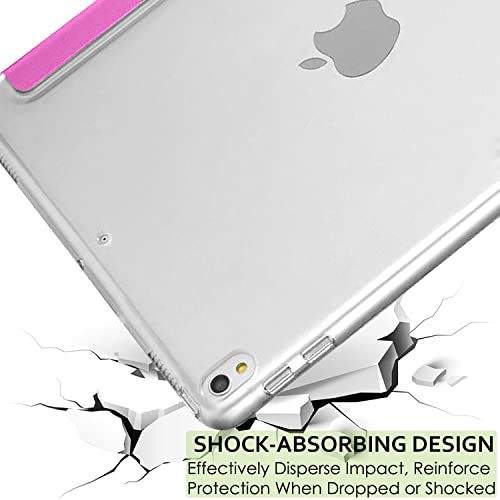Image of DuraSafe Cases For iPad PRO 12.9 Inch 2nd [ Pro 12.9 2 Generation 2017 ] A1670 A1671 MQEF2HN /A MQED2HN /A MQEE2HN /A MQDC2HN /A MQDD2HN /A PC Lightweight Smart PU Leather Protective Hard Back Cover - Pink