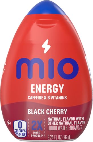 Image of MiO Energy Black Cherry Liquid Water Enhancer Drink Mix, 2x More, 3.24 Fl Oz Bottle, As Seen on TikTok (Pack of 3)