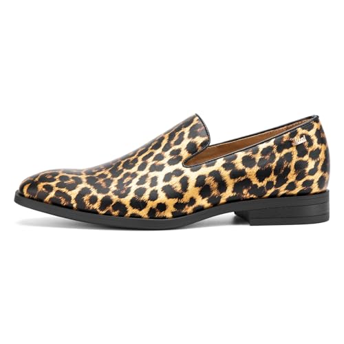 Image of JITAI Men's Dress Shoes - Casual Rubber & Leather Loafers for Men - Fashion Business Formal Wear