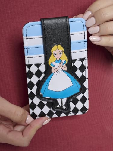 Image of Disney Card Holder Women Slim Wallet Small Alice Black Blue
