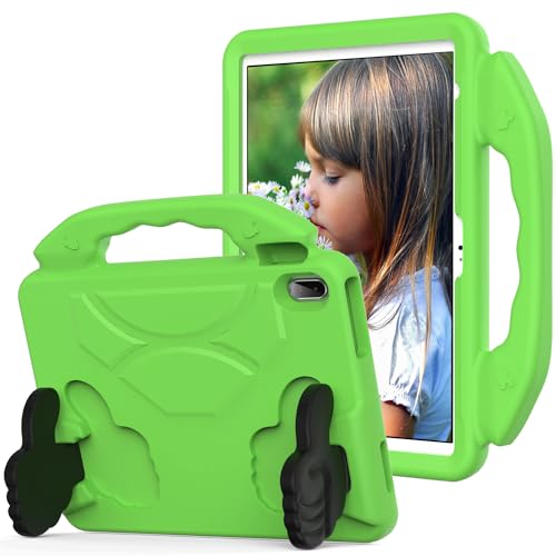 Coque iPad Air 7 11" (2025) pour enfant en mousse EVA verte antichoc avec poignée et support