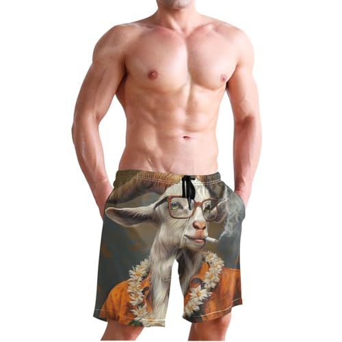 Mens Shorts with Pockets Quick Dry Sheep Mouth Open Board Short with Mesh Lining 4 Way Beach M4