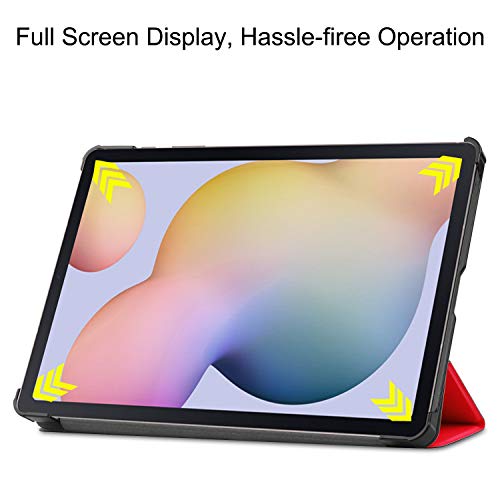 Image of Premium Shock Proof Stand Folio Multi Viewing Angles Hard PC Clear Back Case Cover Compatible with Samsung Galaxy Tab S8 /S7 11 inch Tablet (Red)