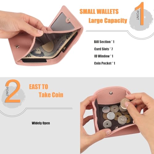 Small Womens Wallet Leather Rfid Blocking Credit Card Holder Compact Bifold Coin Pocket Ladies Mini Purse with ID window4