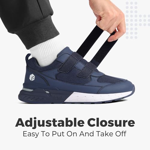 Image of FitVille Extra Wide Walking Shoes for Men Wide Width, Hook and Loop Orthopedic Sneakers for Swollen Feet Neuropathy - Rebound Core V8