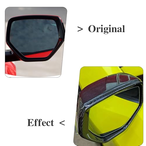 Image of Jogon Carbon Fiber Rearview Eyebrow Frame Cover Trim for Corvette C8 Z06 Z51 Stingray HTC Coupe 2020 2021 2022 2023 2024 Exterior Side Mirror Cover Decorative Frame