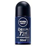 NIVEA Men Deep Black Carbon Roll On (50ml), Roll On Deodorant with 72H of Protection Against Stains and Odours, Strong Anti-Perspirant Developed with MAXXTECH Formula