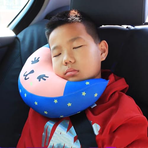 Image of Kids Car Seat Travel Neck Pillow Soft Neck Support Cushion Car Seat Belt Cover Cushion Pillow Car Seatbelt Shoulder Pad Head Neck Support Pillow Seat Strap Pillow for Car Airplane Pushchair Travel