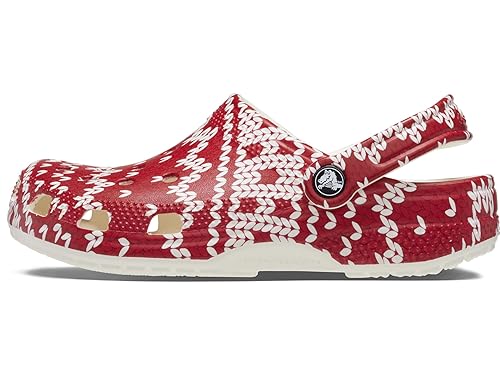 Image of Crocs Unisex-Adult Classic Graphic Clogs, Holiday Sweater Print, 4 Men /6 Women