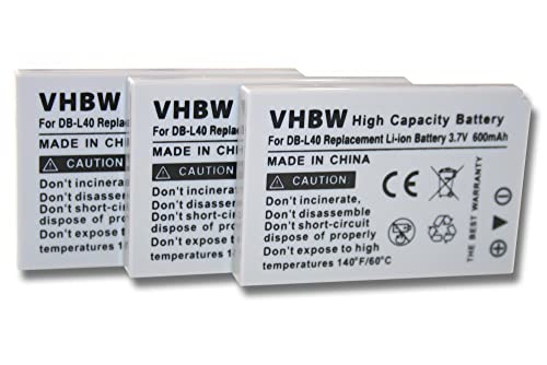 Batterie Sanyo DB-L40AU vhbw pour remplacer une alimentation usée