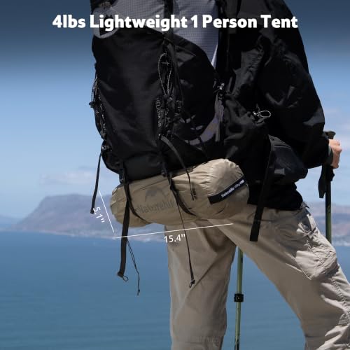 Image of Naturehike Giling 1 /2 Person Backpacking Tent 4 Season Lightweight Tent for Hiking & Bikepacking Easy Setup 3000mm Waterproof Ultralight CampingTents for Outdoor Cycling
