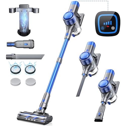 Cordless Vacuum Cleaner, 450W 38Kpa Vacuum Cleaners for Home, Stick Vacuum with Charging Dock Automatically Adjust Suction Brushless Motor, Wireless Handheld Vacuum for Pet Hair/Carpet/Hard Floor