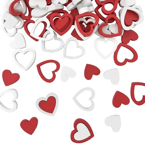 72 peças de decoração para mesa de casamento, confetes de corações de madeira para casamentos, noivados, aniversários e banquetes