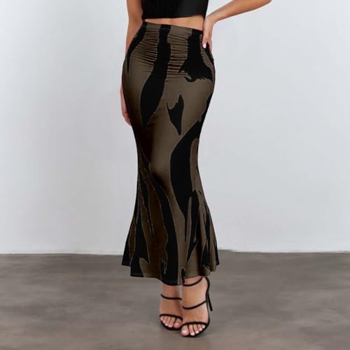 Womens Maxi Skirts Boho Graphic High Waisted Slim Fit Stretchy Long Wrap Skirt 2025 Summer Outfits2