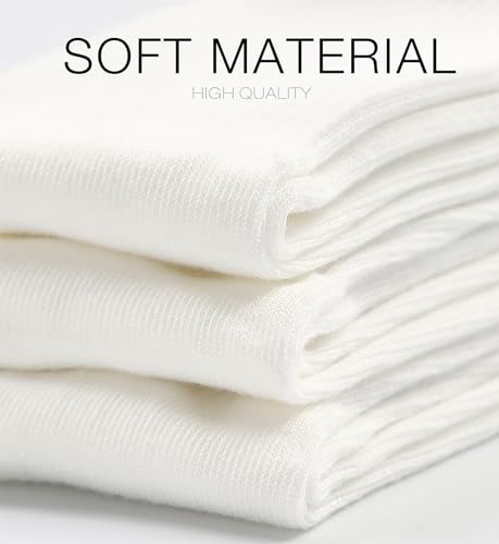 DOKUTOKU 3-12 Pack Mens Crew Socks Size 10-13 Cotton LightWeight Thin Casual Long Calf Socks2